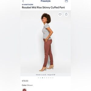 Rosalie Mid-Rise Skinny Cuffed Pant